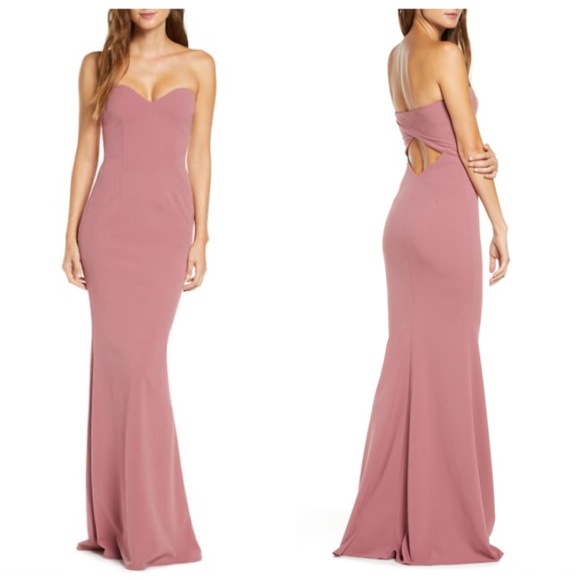Katie May Dresses & Skirts - NEW Katie May Strapless Cutout Back Mermaid Gown in Mulberry, SZ M